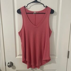 White Crow Asymmetrical Sleeveless Tank Top Orange Pink